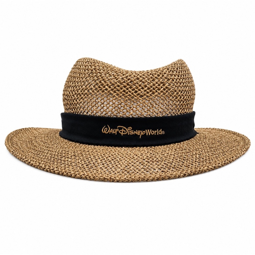 Walt Disney World Straw Hat Adult L Wide Brim Resort Beach Vacation Disneyana